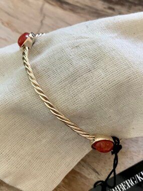Dyrberg/Kern Dolkar dyed jade bracelet boho twisted metal design